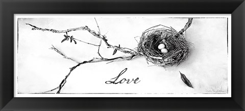 Framed Nest and Branch II Love Print