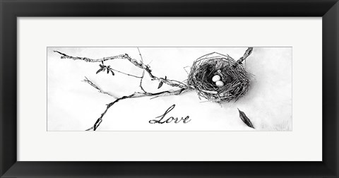 Framed Nest and Branch II Love Print