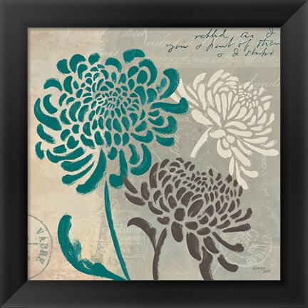 Framed Chrysanthemums I Print