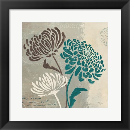 Framed Chrysanthemums II Print