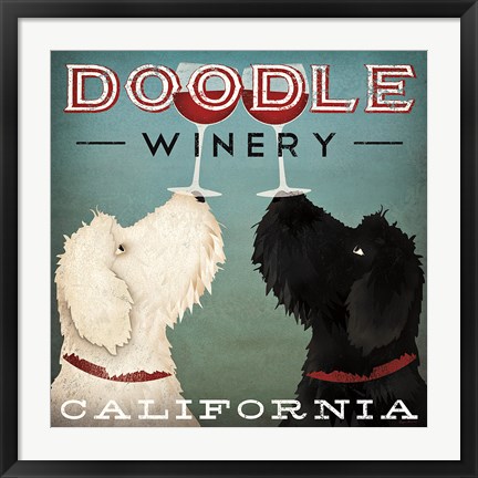 Framed Doodle Wine Print