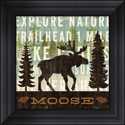 Framed Simple Living Moose Print