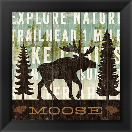 Framed Simple Living Moose Print