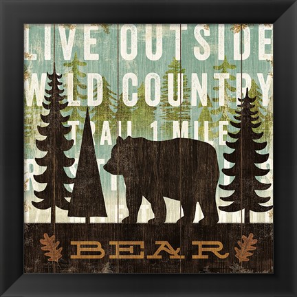 Framed Simple Living Bear Print