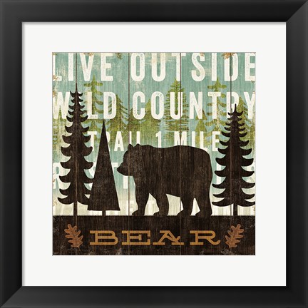 Framed Simple Living Bear Print