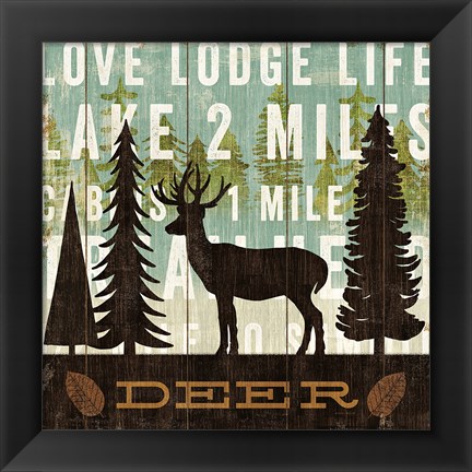 Framed Simple Living Deer Print