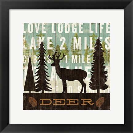 Framed Simple Living Deer Print