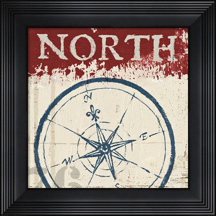 Framed Nautical I Red Print