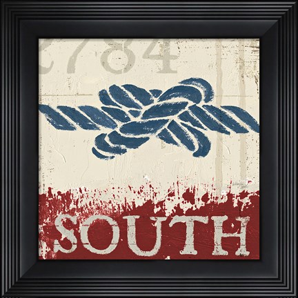 Framed Nautical II Red Print