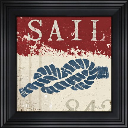 Framed Nautical III Red Print