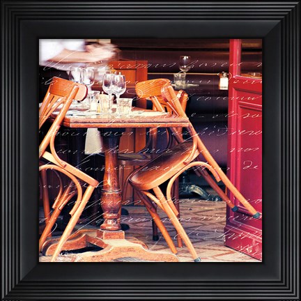 Framed Paris Cafe Letter Print