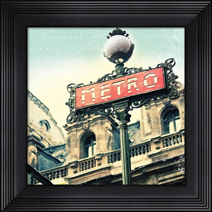 Framed Paris Metro Letter Print