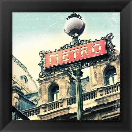 Framed Paris Metro Letter Print