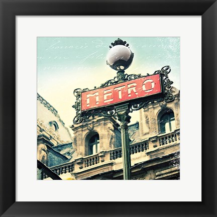 Framed Paris Metro Letter Print