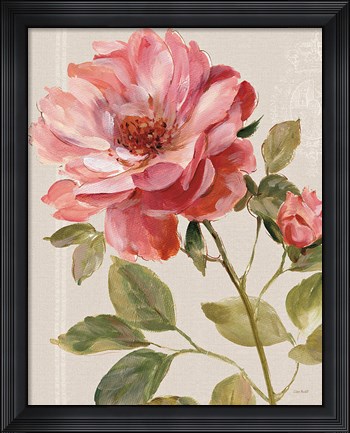 Framed Harmonious Rose Linen Print