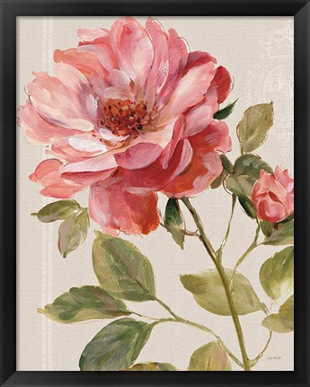 Framed Harmonious Rose Linen Print