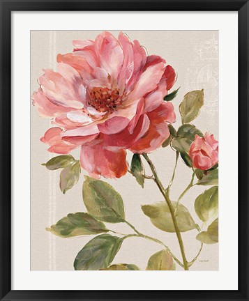 Framed Harmonious Rose Linen Print