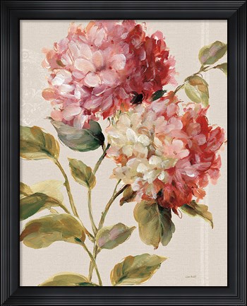 Framed Harmonious Hydrangeas Linen Print
