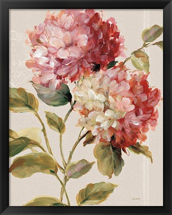 Framed Harmonious Hydrangeas Linen Print