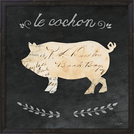 Framed Le Cochon Cameo Sq Print