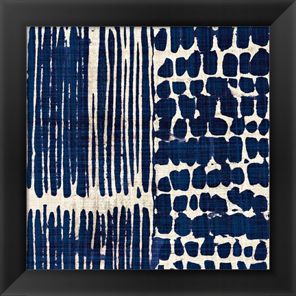 Framed Indigo Batik III Print