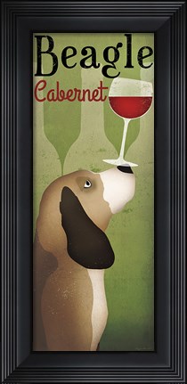 Framed Beagle Winery Cabernet Print