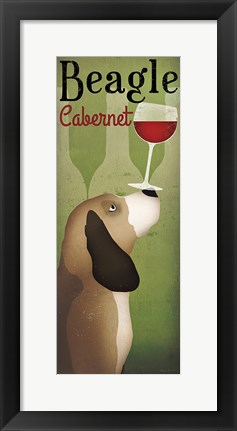 Framed Beagle Winery Cabernet Print