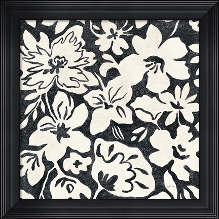 Framed Chalkboard Floral II Print