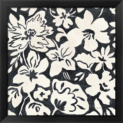Framed Chalkboard Floral II Print