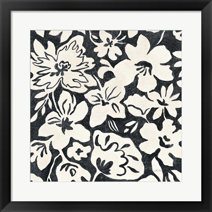 Framed Chalkboard Floral II Print