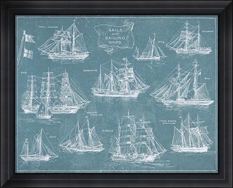 Framed Sailing Ships Print
