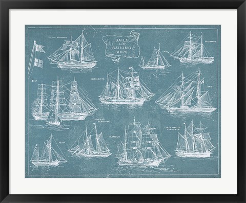 Framed Sailing Ships Print