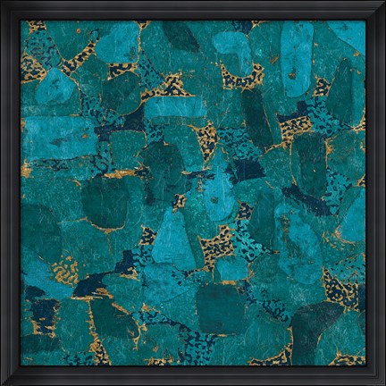 Framed Gilded Stone Turquoise Print