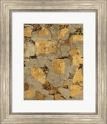 Framed Gilded Stone Gold I Print