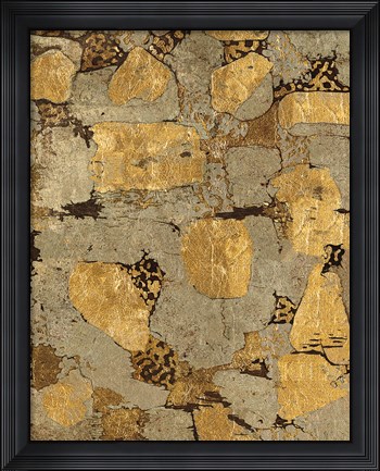 Framed Gilded Stone Gold I Print