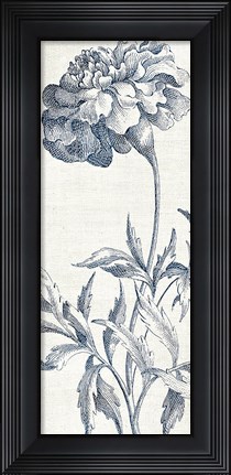 Framed Eden III  Indigo and White Print