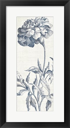 Framed Eden III  Indigo and White Print