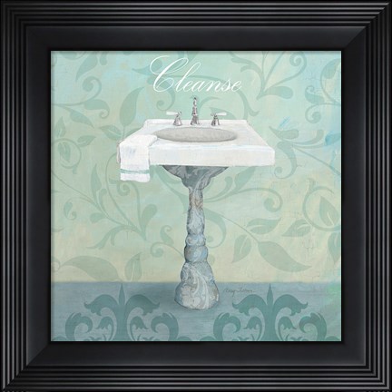 Framed Damask Bath Sink Print