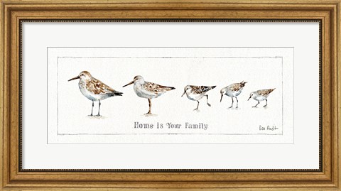 Framed Pebbles and Sandpipers IX Print