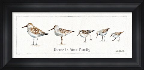 Framed Pebbles and Sandpipers IX Print