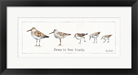 Framed Pebbles and Sandpipers IX Print