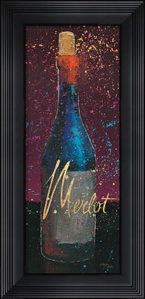 Framed Wine Splash Dark IV Print