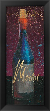 Framed Wine Splash Dark IV Print