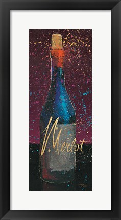 Framed Wine Splash Dark IV Print