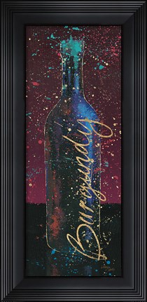 Framed Wine Splash Dark V Print