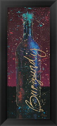 Framed Wine Splash Dark V Print