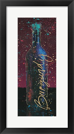 Framed Wine Splash Dark V Print