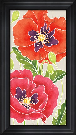 Framed Sunshine Poppies Panel I Print