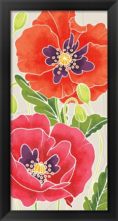 Framed Sunshine Poppies Panel I Print