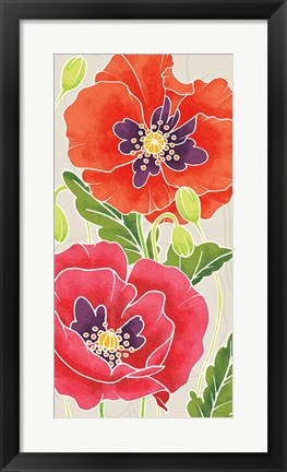 Framed Sunshine Poppies Panel I Print